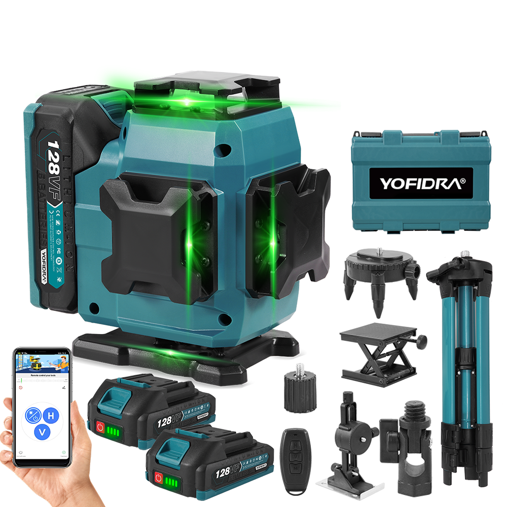 YOFIDRA 4D 16-Line Self-Leveling Laser Level with 360° Horizontal & Ve YOFIDRA 4D 16-Line Self-Leveling Laser Level with 360° Horizontal & Ve