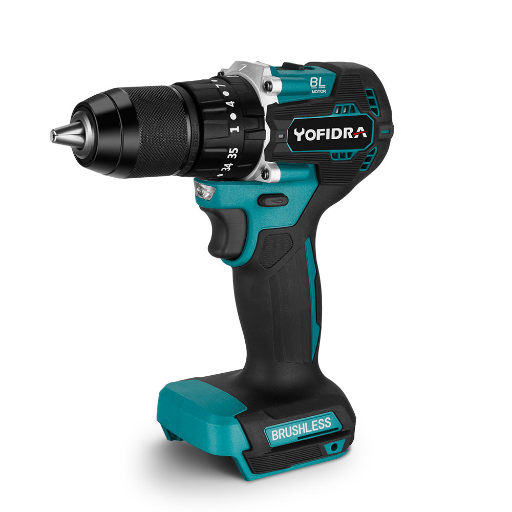 YOFIDRA 13mm Brushless Impact Drill 35+3 Torque Cordless Screwdriver