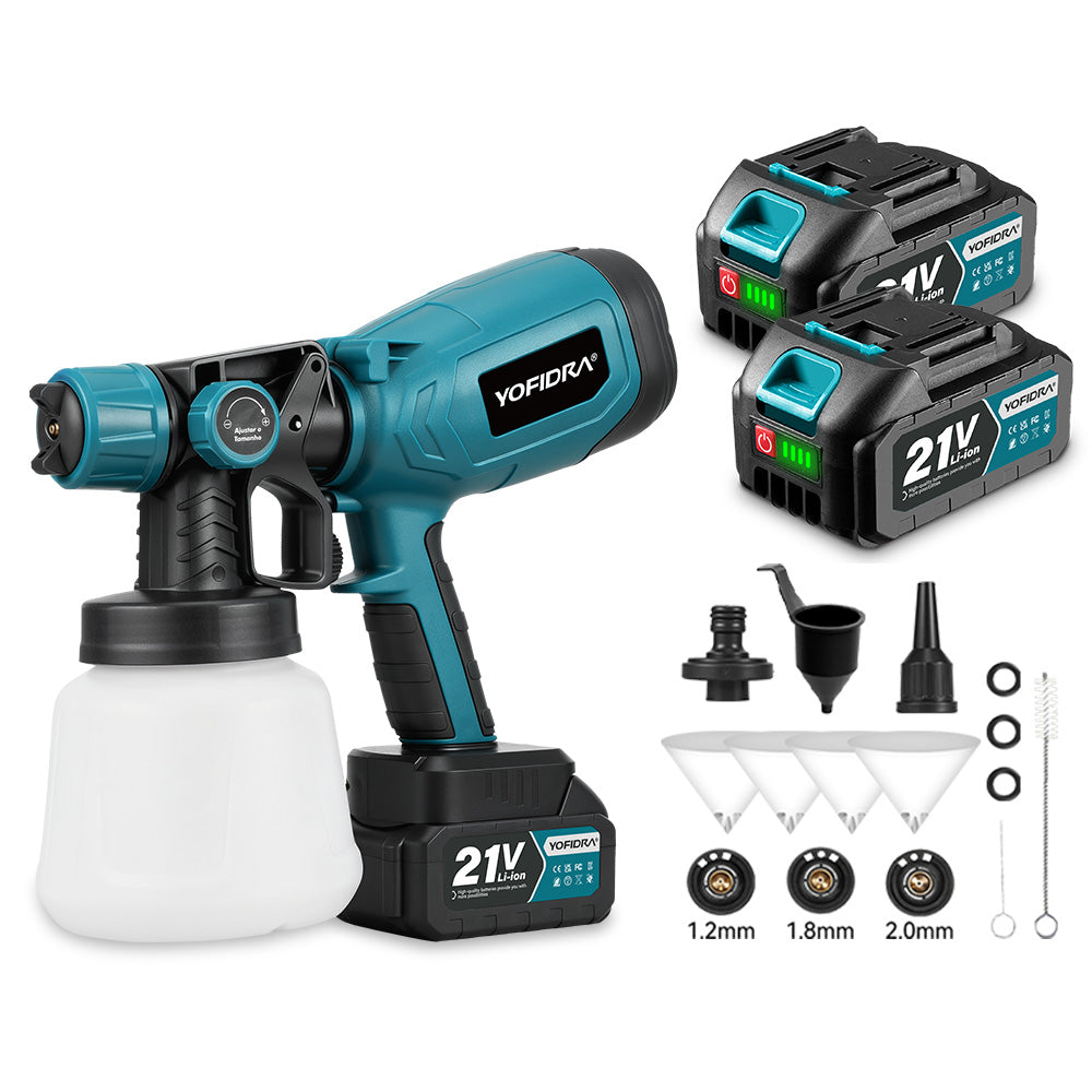 Farbspritzpistole Makita 18V Farbspritzpistole Für Makita 18V Akku – Kabellos, 1000 Ml Behälter, 3 Düsen (1,0/1,8/2,5 Mm)