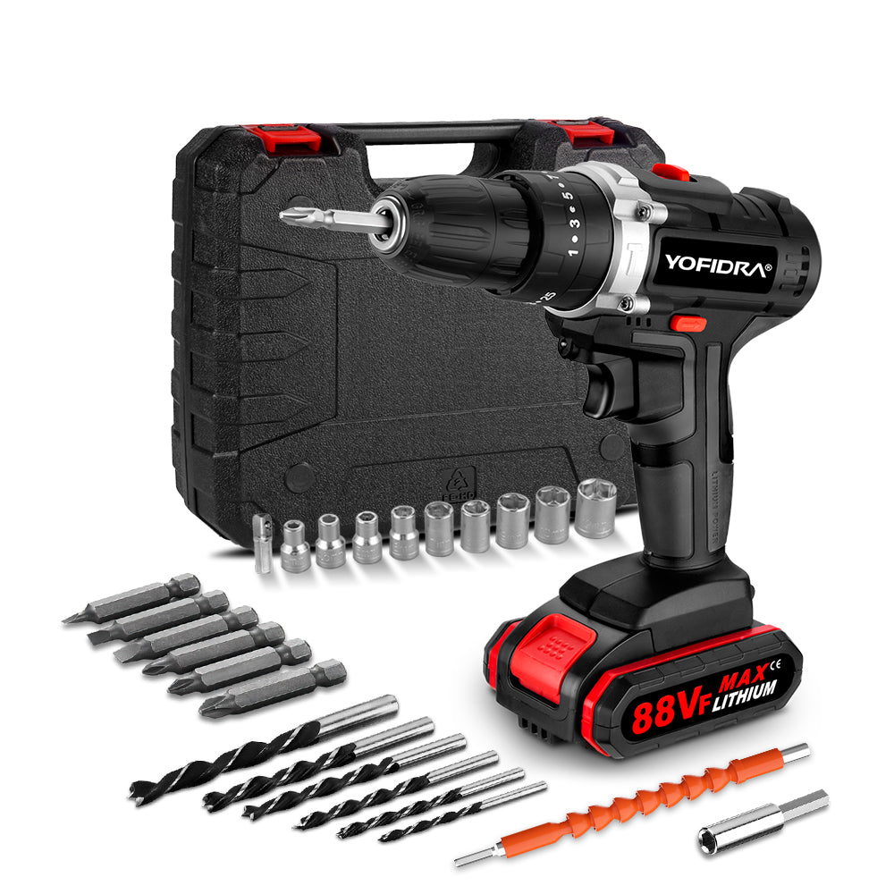 YOFIDRA 25+3 Torque Cordless Impact Screwdriver/Drill Compatible wit
