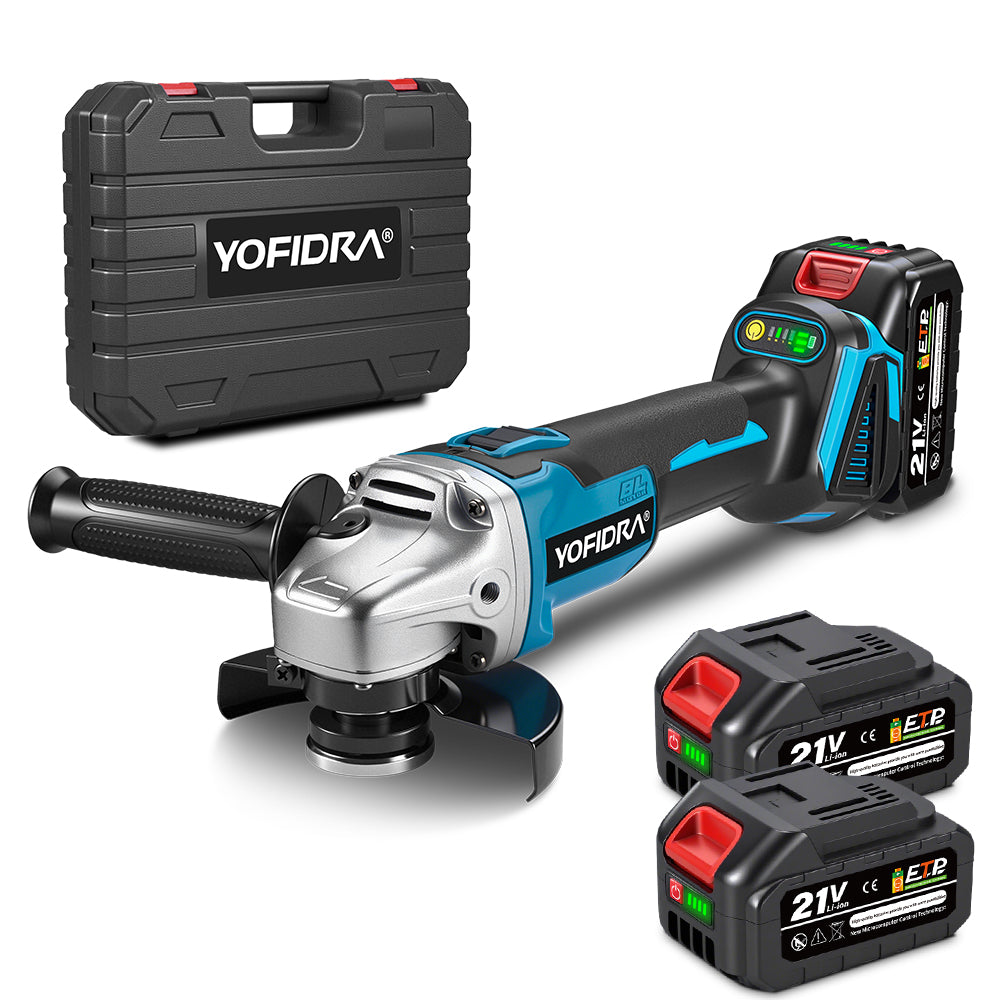 YOFIDRA 125mm Akku-Winkelschleifer mit 4-Gang-Getriebe - Kompatibel mit Makita 18V Akkus