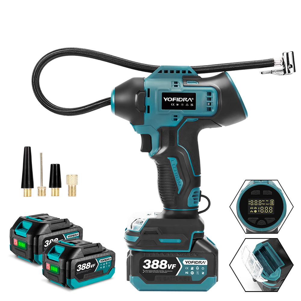 YOFIDRA Cordless Digital Tire Inflator – High-Pressure Air Pump for Makita 18V Battery