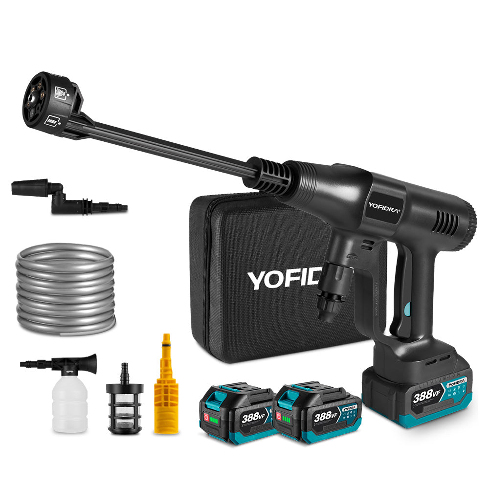 YOFIDRA 200Bar Brushless High Pressure Water Gun for Car and Garden Cleaning - Compatible with Makita 18V Batteries