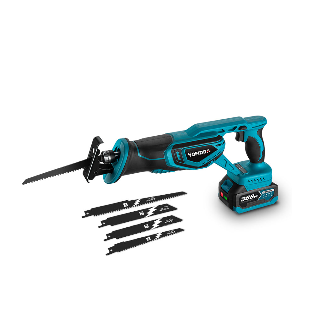 YOFIDRA 18V Brushless Reciprocating Saw Multifunction Saber - Metal, Wood, and Pipe Cutting, Compatible with Makita 18V Batteries