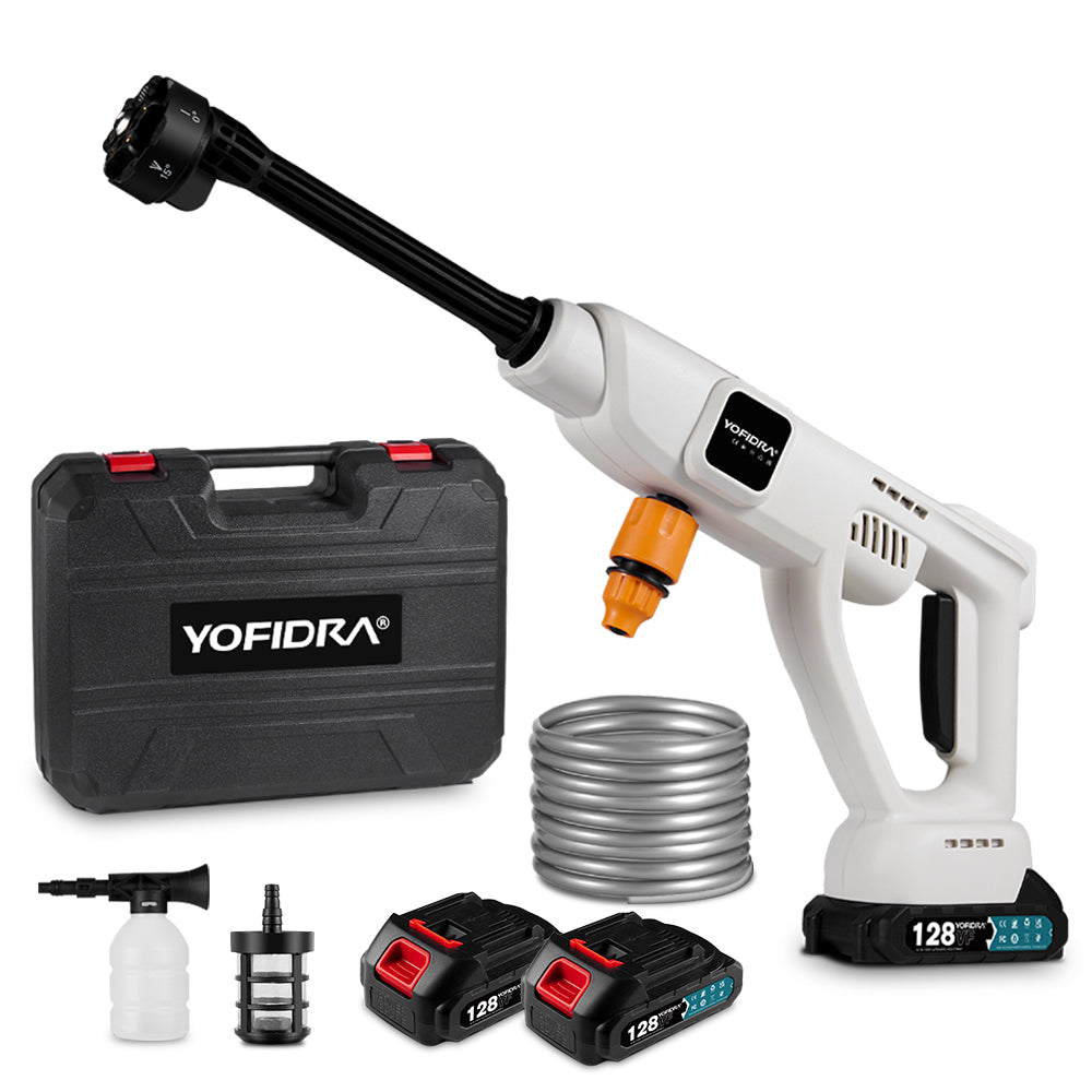 YOFIDRA 100Bar High Pressure 6-in-1 Car Wash & Garden Spray Gun - Compatible with Makita 18V Batteries