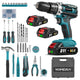 YOFIDRA 25+3 Drehmoment 3-in-1 Akku-Bohrschrauber-Set (32/53-teilig) - Kompatibel mit Makita 18V Akku