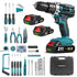 YOFIDRA 25+3 Drehmoment 3-in-1 Akku-Bohrschrauber-Set (32/53-teilig) - Kompatibel mit Makita 18V Akku