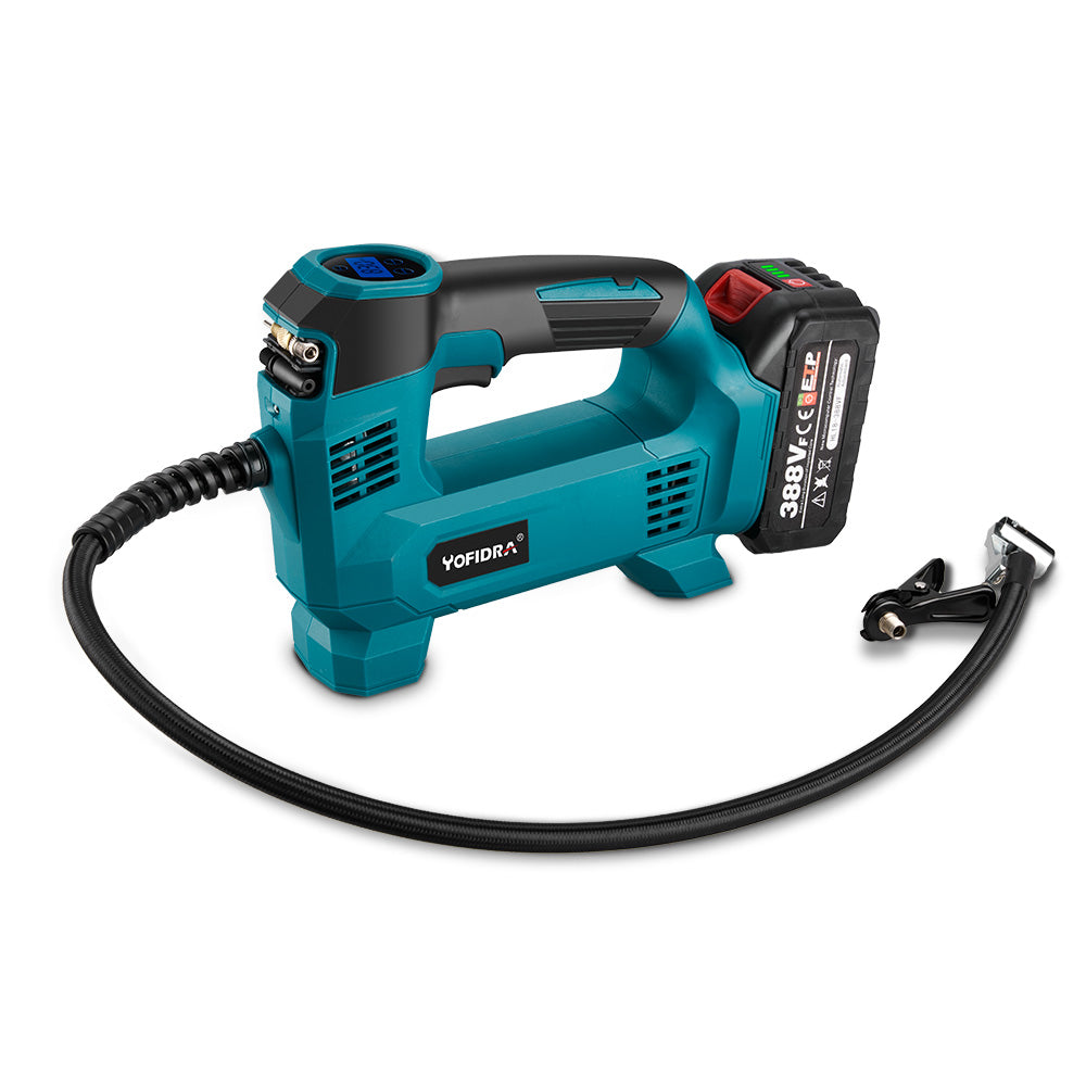 YOFIDRA Digital High-Pressure Car Air Compressor with Display- Compatible with Makita 18V Batteries