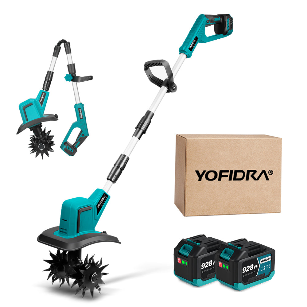 YOFIDRA Cordless Brushless Garden Tiller – Fits Makita 18V Batteries