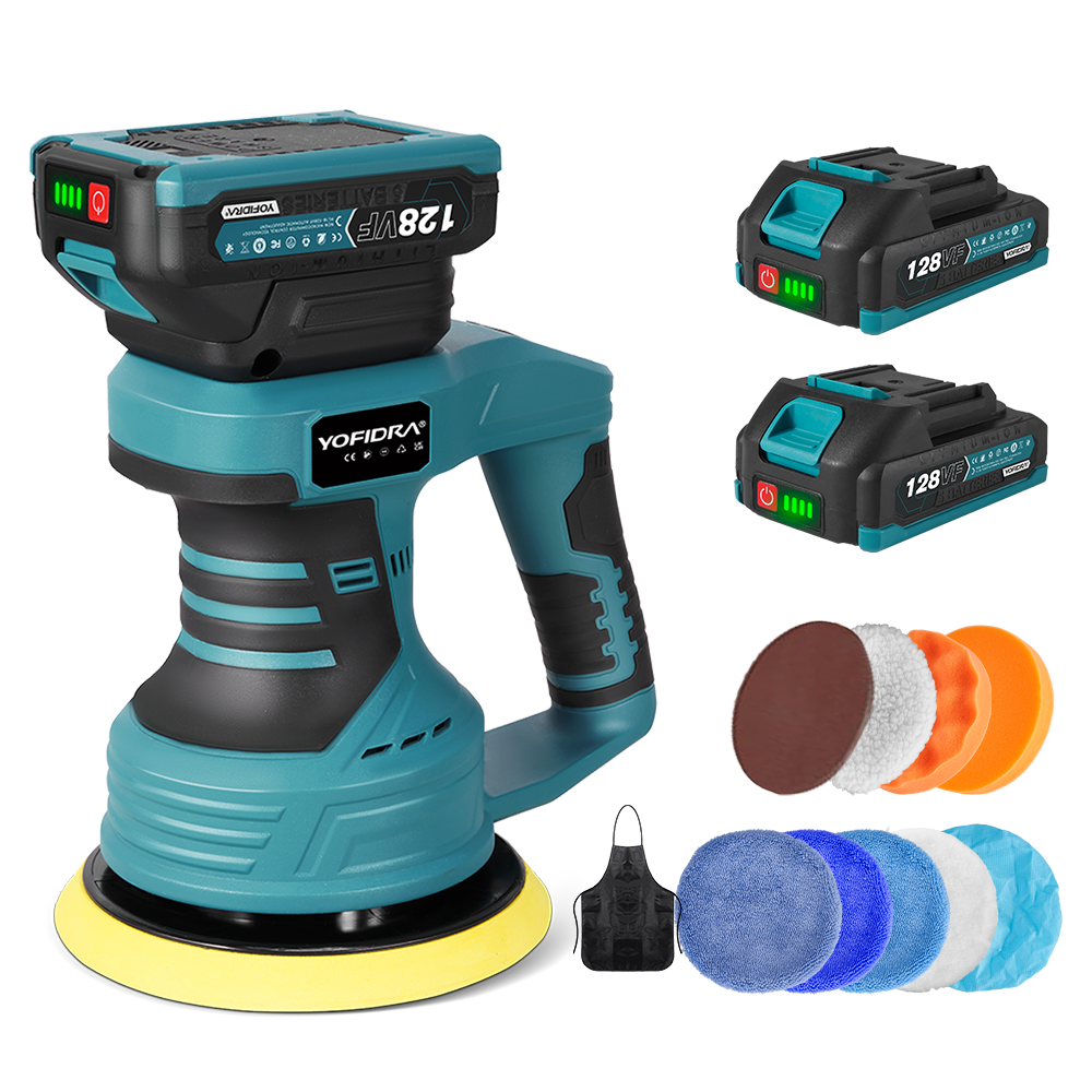 YOFIDRA 150mm 8-Speed Cordless Car Polisher – Compatible with Makita 18V Battery