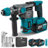 YOFIDRA 26mm Brushless Rotary Hammer 2 Modes SDS Square Chuck, Infinite Speed & Forward/Reverse, High Bright LED, Body Shock Absorption - Compatible with Makita 18V Battery