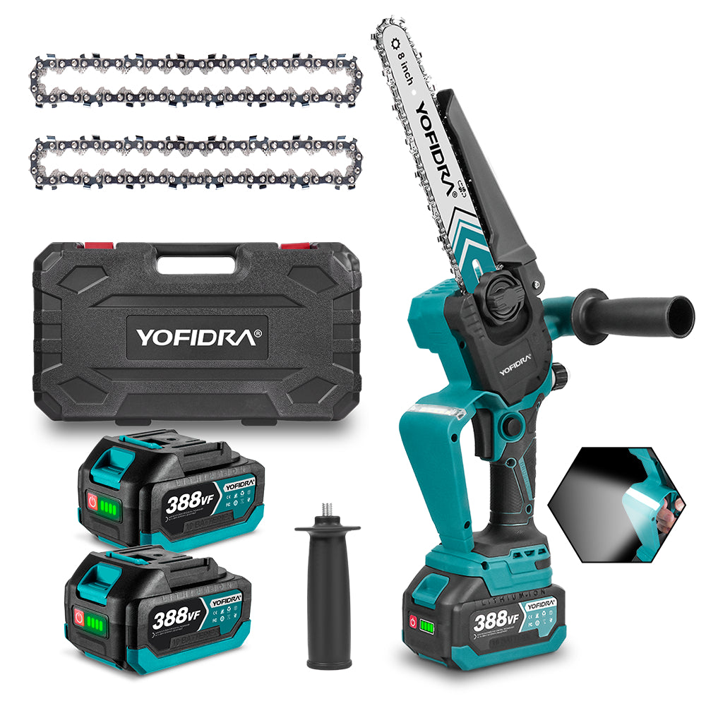 YOFIDRA 8" Brushless Cordless Chainsaw with Digital Display - Compatible with Makita 18V Battery