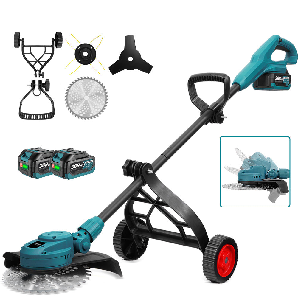 YOFIDRA 10" Brushless Cordless Grass Trimmer with 3 Blades – Compatible with Makita 18V Batteries