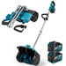 YOFIDRA 13" Cordless Snow Shovel with Brushless Motor, Stainless Steel Tube, Metal Wheels & Nylon Roller
