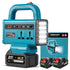 YOFIDRA 150W Portable Power Inverter with LED Light & Handle, Compatible with Makita 18V Battery