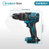 Yofidra 13mm 130N·m Brushless Impact Drill Set - Compatible with Makita 18V Battery