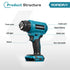 YOFIDRA Cordless Digital Heat Gun, 60–540°C Variable Temperature, 5-Speed Airflow & LCD Display with 3 Nozzles