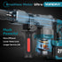 YOFIDRA Brushless Demolition Hammer with 17×280 Chisels, Anti-Vibration, Compatible with Makita 18V Battery