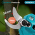 YOFIDRA 32mm Brushless Digital Pruning Shears (2-Speed) - Compatible with Makita 18V Battery