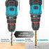 Taladro percutor inalámbrico YOFIDRA 3 en 1 sin escobillas de 16,8 V: 20 ajustes de par, 2 velocidades, mandril de 10 mm