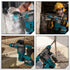 YOFIDRA 26mm Brushless Rotary Hammer 2 Modes SDS Square Chuck, Infinite Speed & Forward/Reverse, High Bright LED, Body Shock Absorption - Compatible with Makita 18V Battery