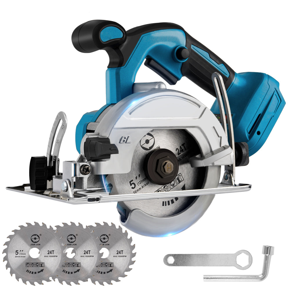 YOFIDRA 125mm Brushless Cordless Electric Circular Saw - Compatible with Makita 18V Batteries