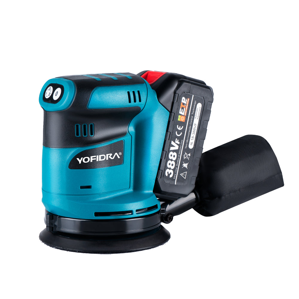 YOFIDRA 125mm Cordless Orbital Sander with 3-Speeds - Compatible with Makita 18V Batteries
