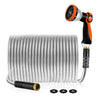 YOFIDRA Stainless Steel Garden Hose - Flexible, No-Kink Metal Water Hose with Sprayer for Home, Garden, Car Wash & Watering