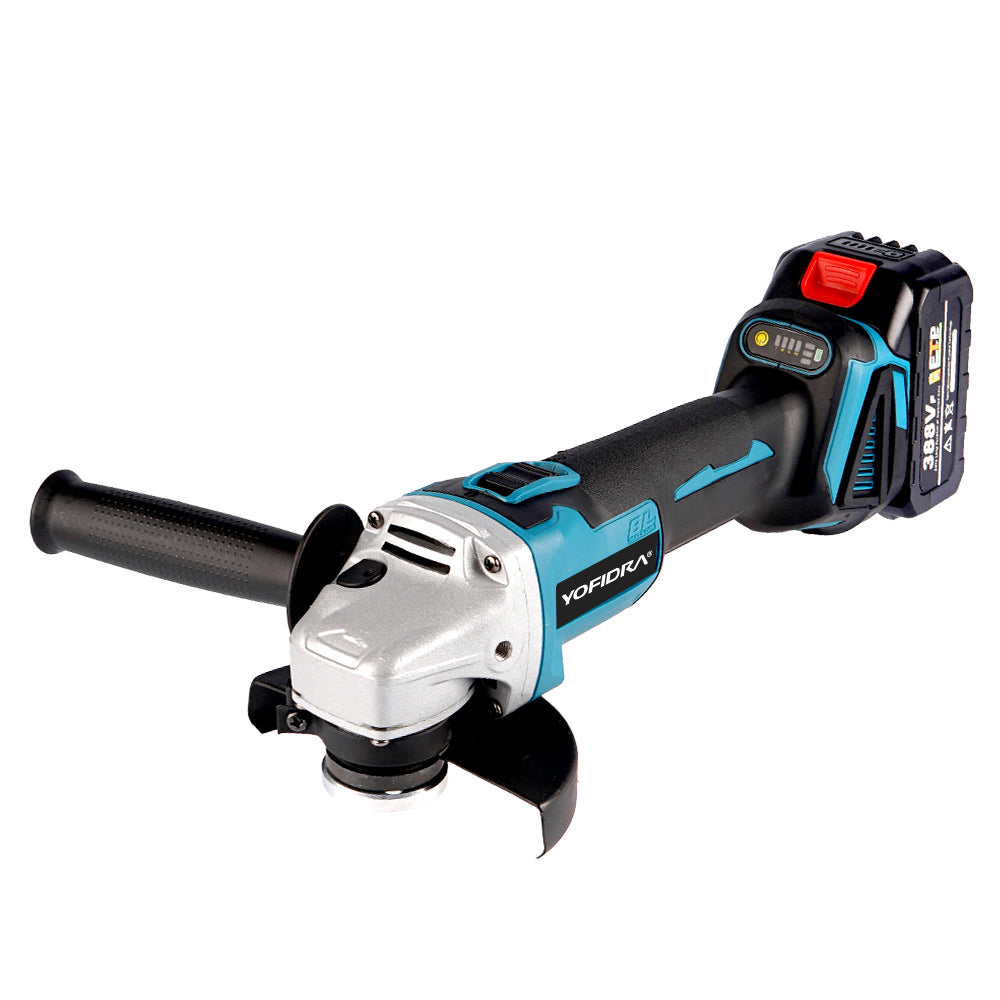 YOFIDRA 125mm Brushless Angle Grinder with 4-Speed Gears - Compatible with Makita 18V Batteries