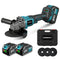 YOFIDRA 125mm 3-Speed Brushless Angle Grinder Kit - Compatible with Makita 18V Battery