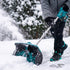YOFIDRA 13" Cordless Snow Shovel with Brushless Motor, Stainless Steel Tube, Metal Wheels & Nylon Roller