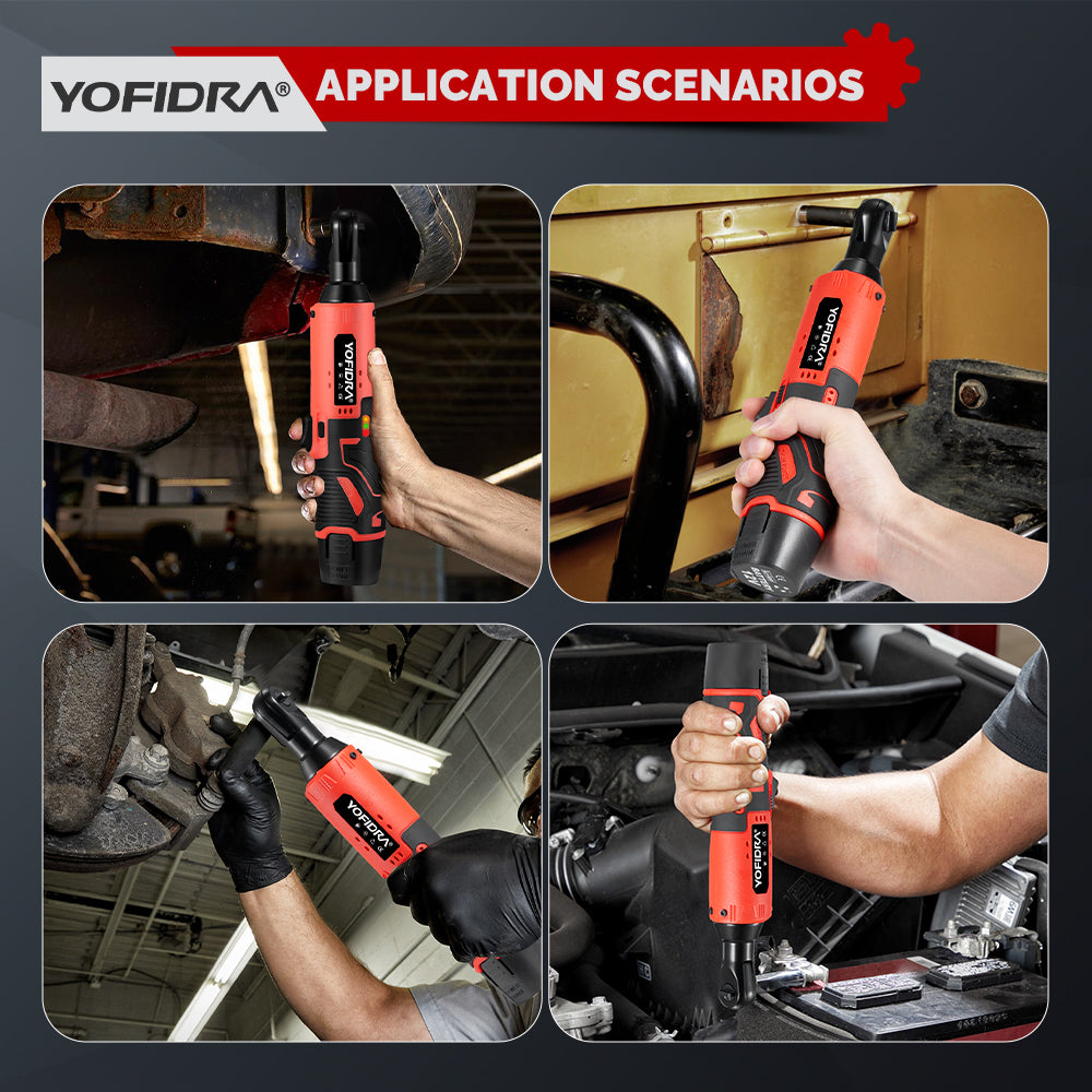 YOFIDRA 12V 60N·m Cordless Right Angle Wrench for Car Repair