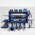 YOFIDRA 4-Slot 3-Layer Wall Tool Organizer Pegboard Rack Wall-Mounted Storage (No Power Strip)