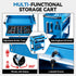 YOFIDRA Rolling Tool Storage Cart with Lockable Cabinet, Storage Shelves and 6 Steel Hooks