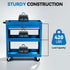 YOFIDRA Rolling Tool Storage Cart with Lockable Cabinet, Storage Shelves and 6 Steel Hooks