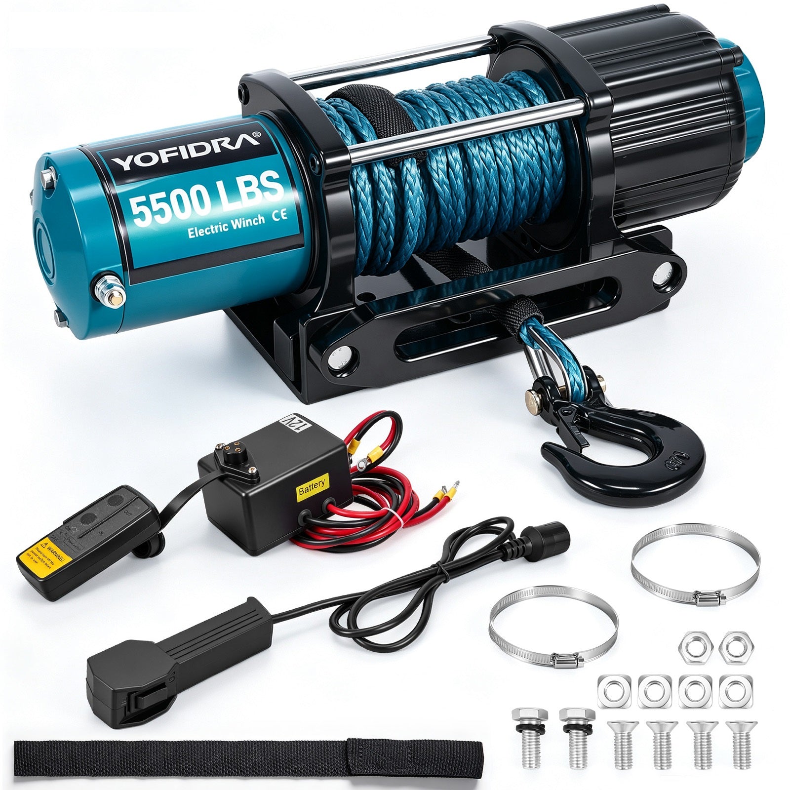 YOFIDRA 12V 4500LBS Electric Winch with Wireless Remote for Off-Road Recovery