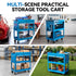 YOFIDRA Rolling Tool Storage Cart with Lockable Cabinet, Storage Shelves and 6 Steel Hooks