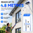YOFIDRA 4.8m Telescopic Cleaning Pole Kit with Water-Fed Brush, Window Squeegee & Snow Scraper