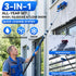 YOFIDRA 4.8m Telescopic Cleaning Pole Kit with Water-Fed Brush, Window Squeegee & Snow Scraper