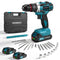YOFIDRA 10mm Cordless Hammer Drill Driver Kit – 25+3 Clutch, 2-Speed, 24-Piece Set | For Makita 18V Batteries