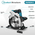 YOFIDRA 7-Inch (185mm) Brushless Cordless Circular Saw with Laser Guide