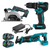YOFIDRA Kit de 3 Herramientas Inalámbricas Brushless de 18V con Taladro, Sierra Circular y Sierra Sable