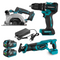 YOFIDRA Kit de 3 Herramientas Inalámbricas Brushless de 18V con Taladro, Sierra Circular y Sierra Sable