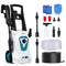 YOFIDRA 220V AC 1200W High-Pressure Car Washer 501L Set with Hoses, Foam Bottle & Accessories