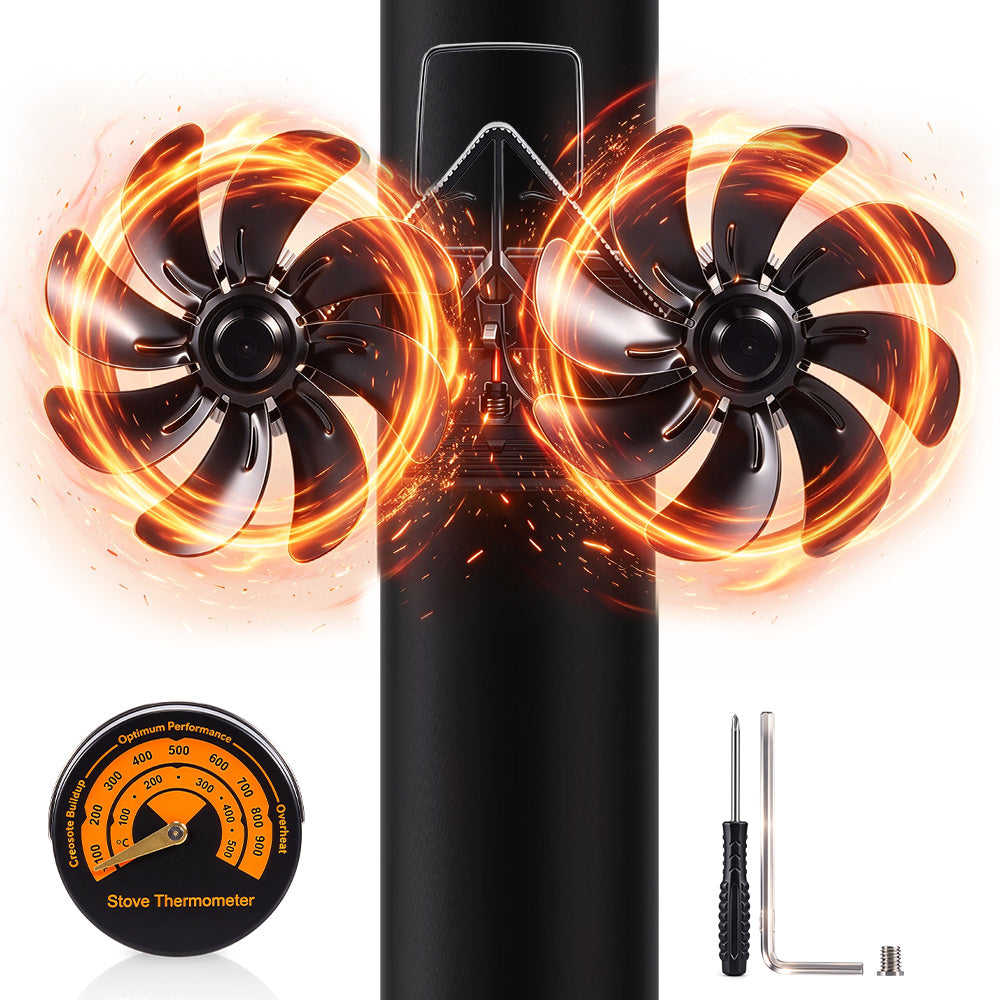 YOFIDRA Heat Powered Fireplace Fan – Single-Head 3-in-1 / Double-Head Hanging