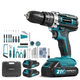 YOFIDRA 25+3 Torque 3-in-1 Cordless Drill Driver Set (32/53 Pcs) - Compatible with Makita 18V Battery